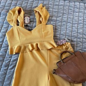 Yellow two piece pants set